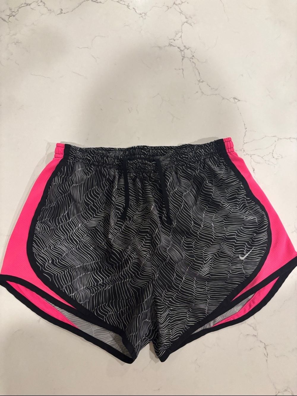 Nike Women's Black Running Shorts with Hot Pink Side Panels